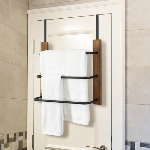 MyGift Wood OvertheDoor Towel Rack & Reviews Wayfair